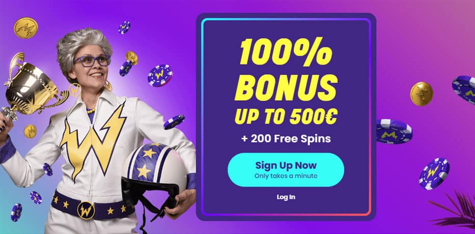 Claim a 100% non-sticky casino bonus up to €500,- + 200 Free Spins at Wildz