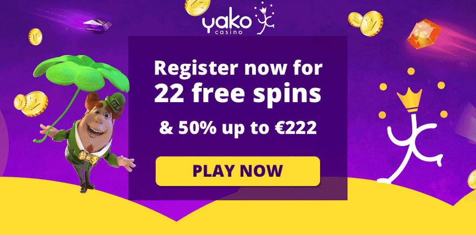 Yako Bonus - 22 Freispiele (keine Einzahlung erforderlich) + 222€ Bonus