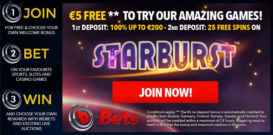 B Bets 5 Euro Free On Registration No Deposit Required