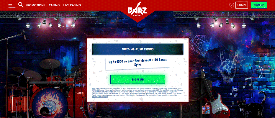 Barz Casino website UK