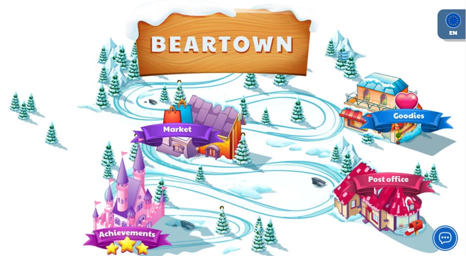 visit beartown and collect gifts and rewards