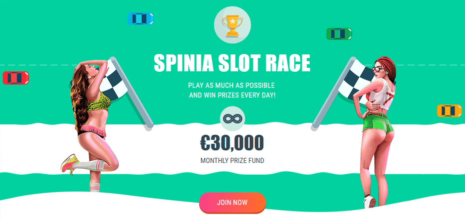 spinia casino race voita 30000 euroa paras spinia kasinobonus