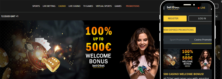 bet O bet casino bonus code - up to $500 in extra rewards