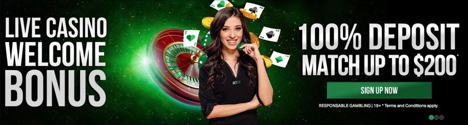 BET99 Live Casino Bonus - 100% up to C$200