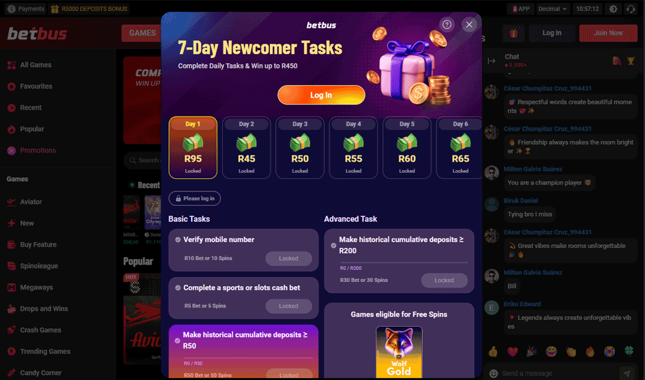 Betbus no deposit bonus – R450 free or over 100 free spins without deposit