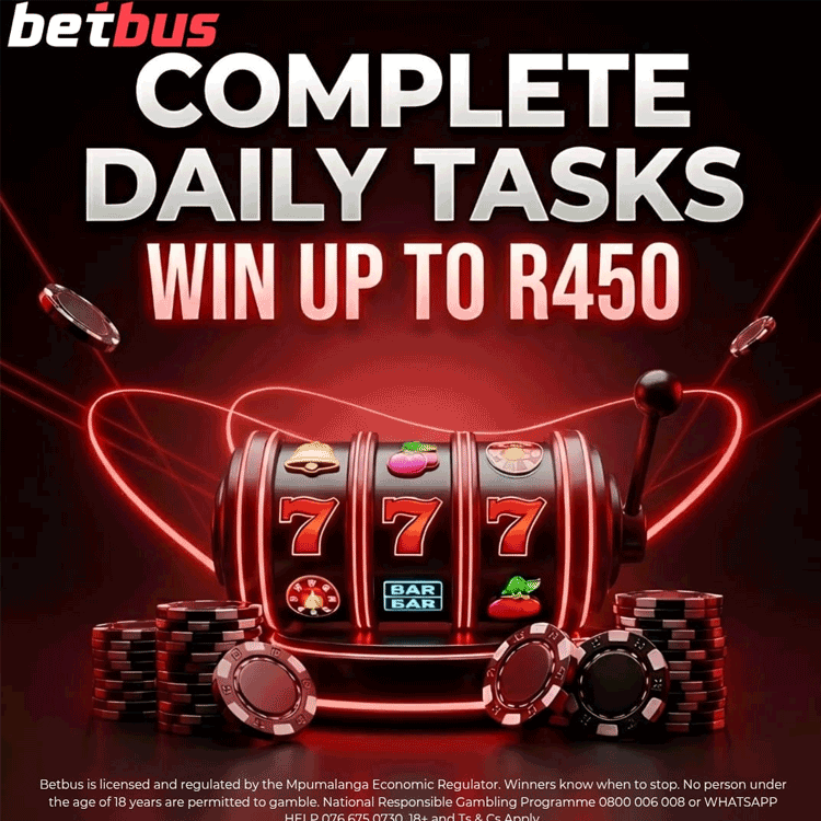 Betbus daily tasks - win up to R450 free
