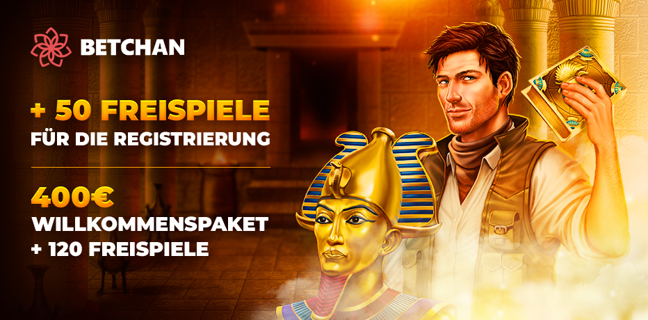BetChan Casino Bonus ohne Einzahlung – 50 Freispiele für Book of Dead