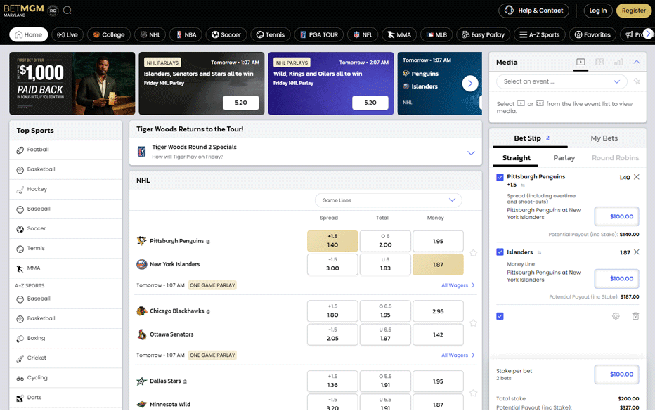 BetMGM Sportsbook MD Design