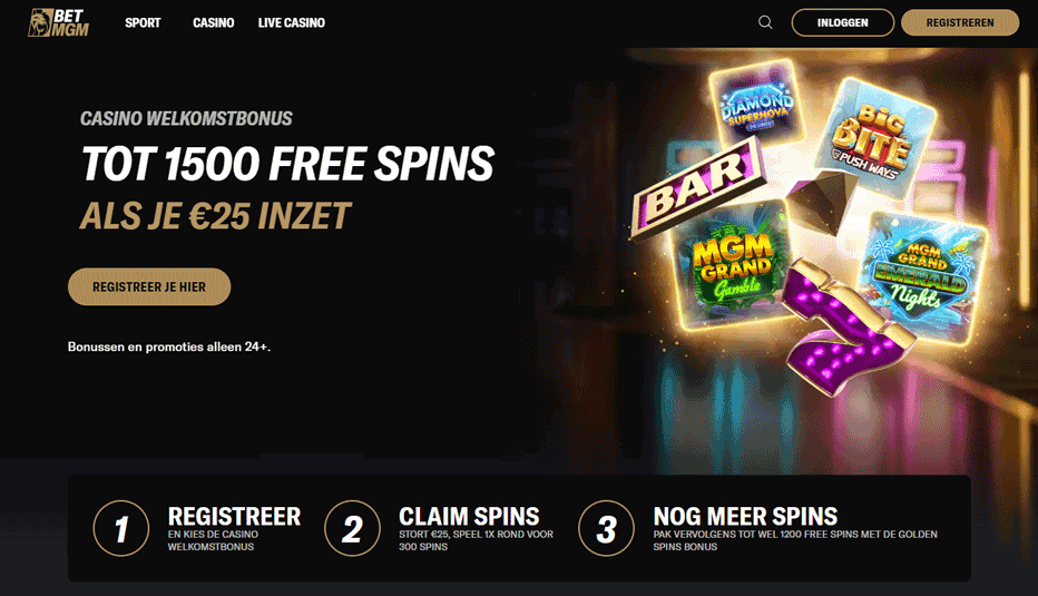 BetMGM welkomstBetMGM welkomstbonus – ontvang tot wel 1.500 gratis spins!bonus - Ontvang tot wel 1000 gratis spins! BetMGM welkomstbonus – ontvang tot wel 1.500 gratis spins!