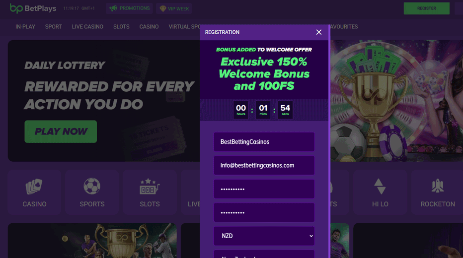 Exclusive Betplays welcome bonus - get a 150% deposit bonus up NZ$5000