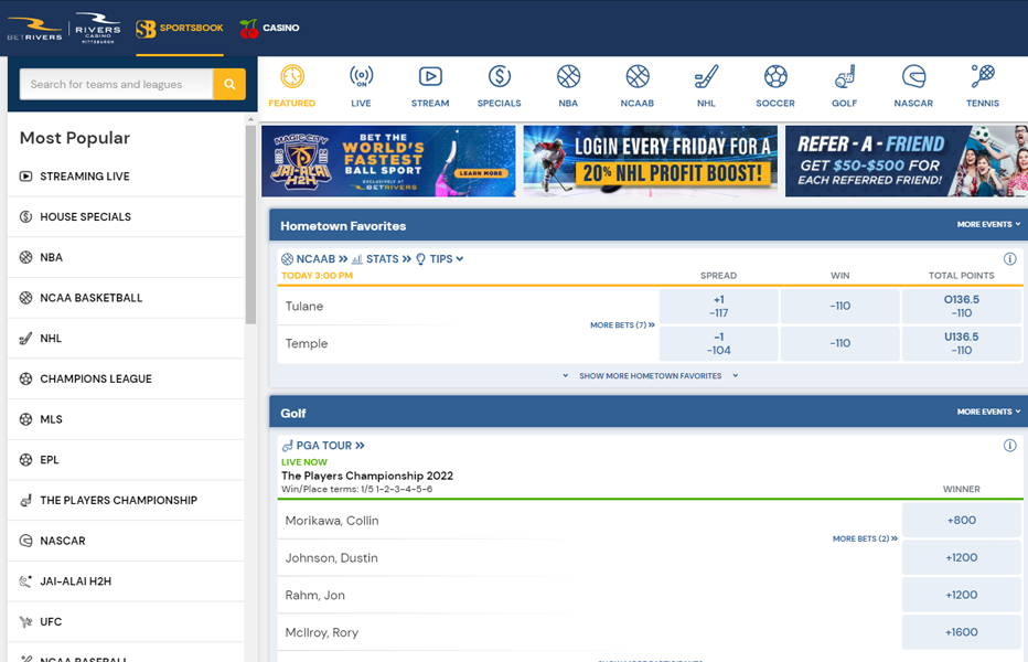 BetRivers Sportsbook Pennsylvania - Website Design