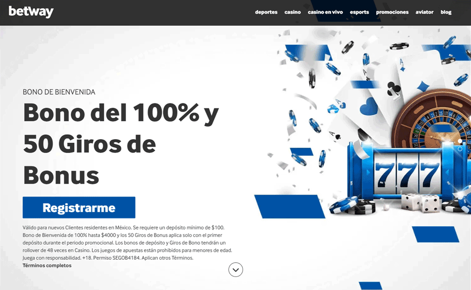 Bono de Bienvenida de Betway Casino Mexico