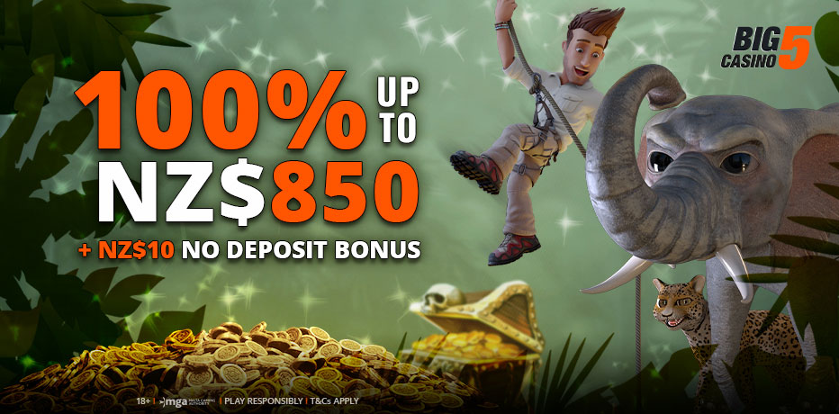 Big5 Casino No Deposit Bonus NZ - $10 Free on sign up!