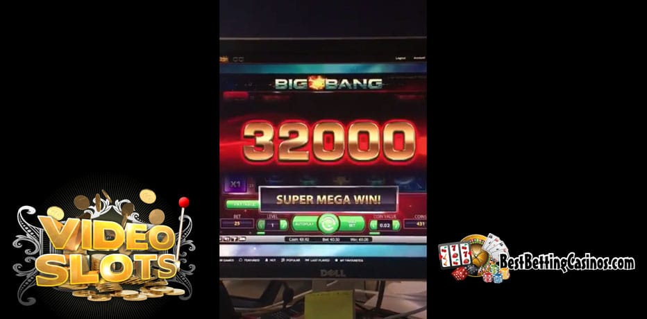 Ich habe €640 mit einem €0,50 Einsatz bei Big Bang Video Slot gewonnen