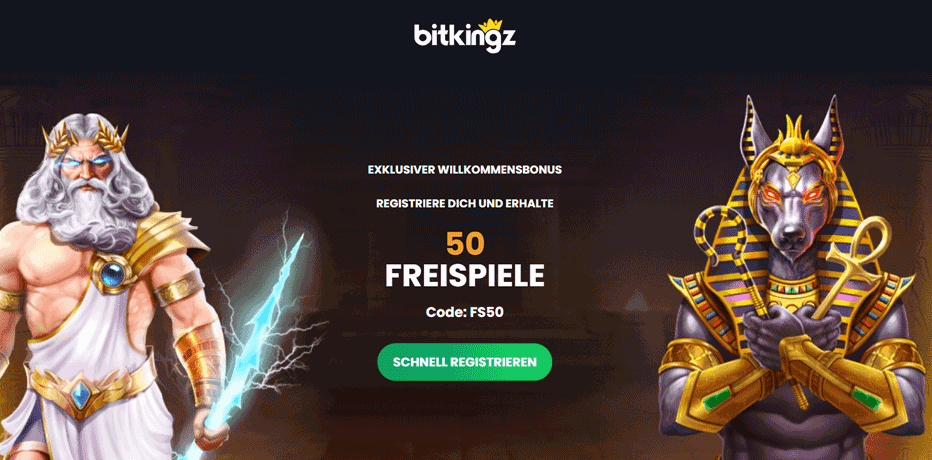 Bitkingz Bonus ohne Einzahlung – Hol dir 50 Freispiele mit diesem Bonuscode