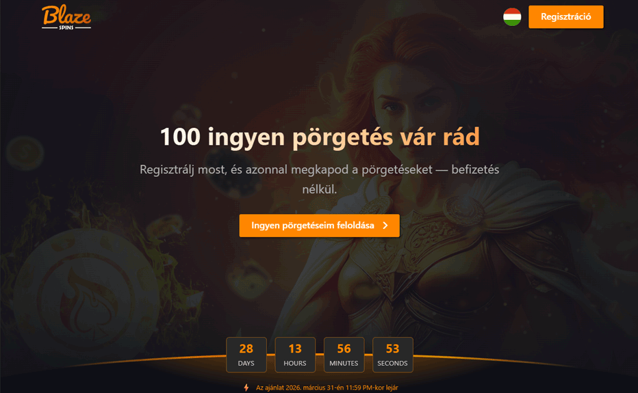 100 ingyenes pörgetés a Blaze Spins Casinónál – befizetés nélkül 100 ingyenes pörgetés a Blaze Spins Casinónál – befizetés nélkül
