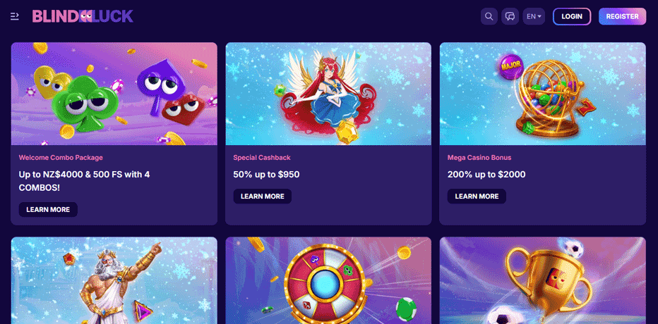 More bonuses and promotions at Blind Luck Casino