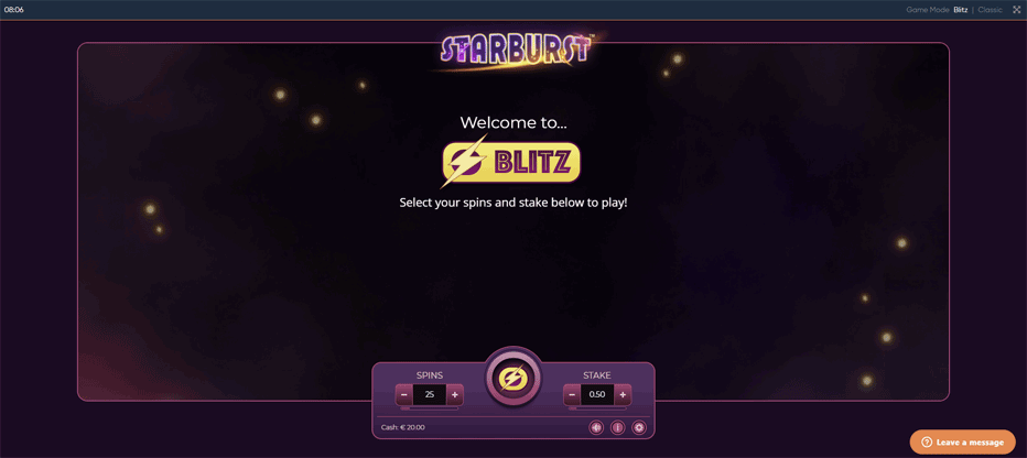 Jouer aux jeux de casino en mode Blitz