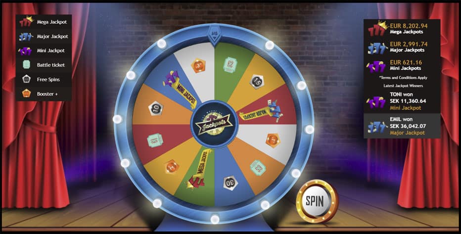 Blue Wheel of Jackpots Videoslots Casino