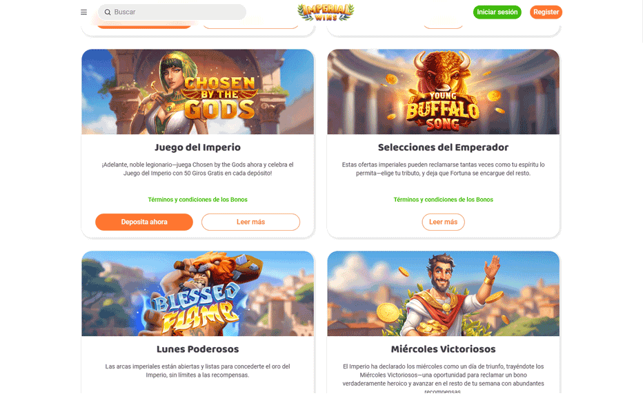 Bonos semanales y de recarga en Imperial Wins Bonos semanales y de recarga en Imperial Wins
