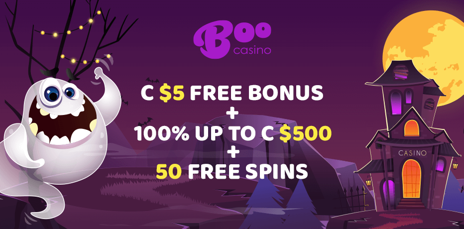 Boo Casino Bonus - $5 Free (no deposit needed) + 100% Bonus