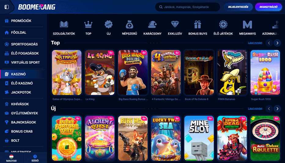 Boomerang Bet értékelés - Bónusz 200.000 HUF-ig + 200 ingyenes pörgetés