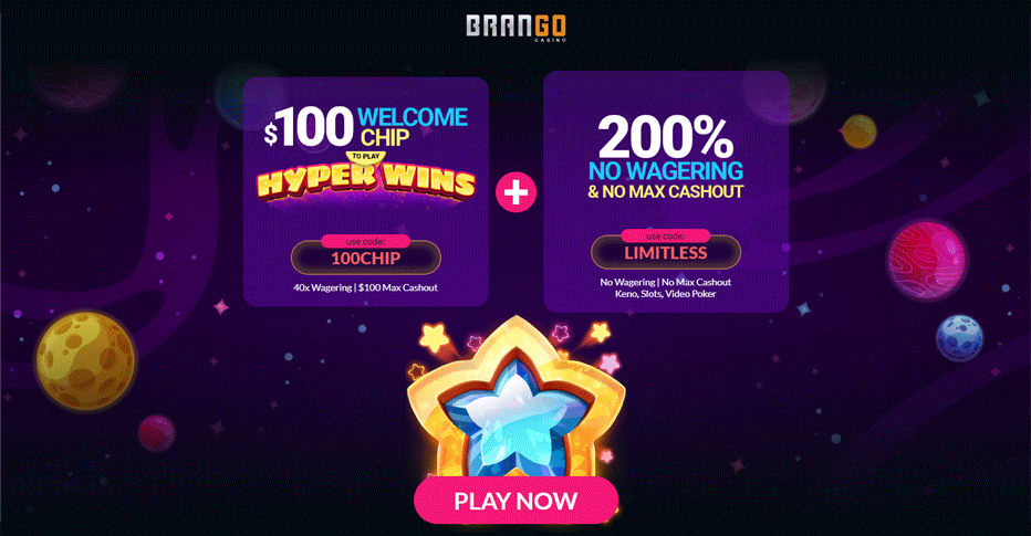 Brango Casino $100 Free Chip