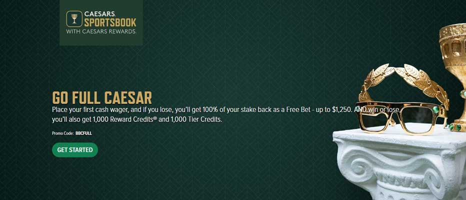 Caesars Sportsbook $1,250 Risk-Free Bet