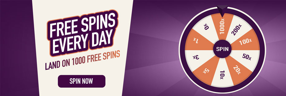 Cafe Casino Prize Wheel – Win up to 1000 free spins every day!
