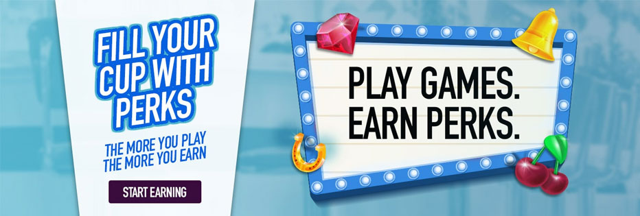 Cafe Casino Loyalty scheme - Collect Perk Points for extra rewards