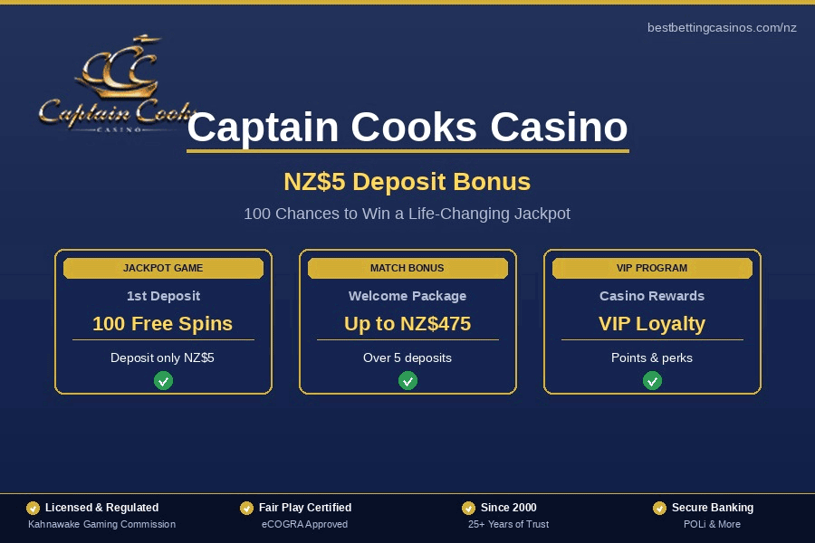 Captain Cooks Casino welcome bonus package Captain Cooks Casino welcome bonus package