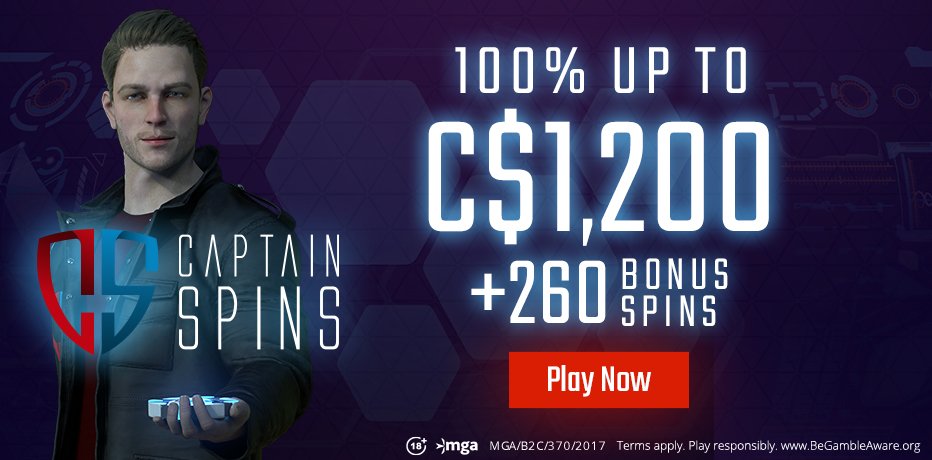 captain spins bonus 50 free spins no deposit needed canada