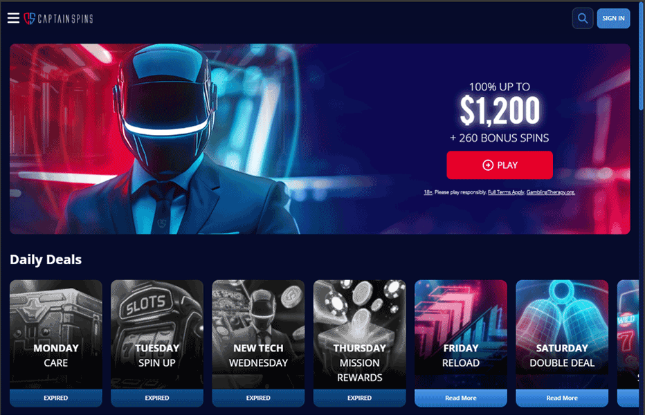 Other promotions at Captain Spins NZ - every day a new daily deal! Other promotions at Captain Spins NZ - every day a new daily deal!