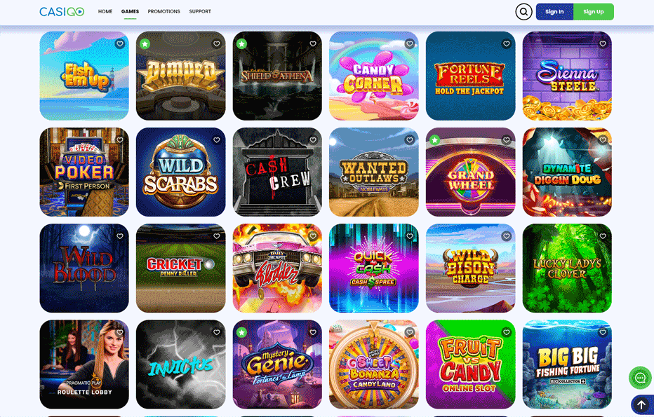 CasiGO Casino game portfolio - over 2000 unique titles CasiGO Casino game portfolio - over 2000 unique titles