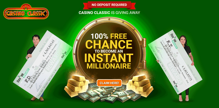 Casino Classic Canada - $1 Deposit Bonus for 41 Free Spins on Mega Vault Millionaire