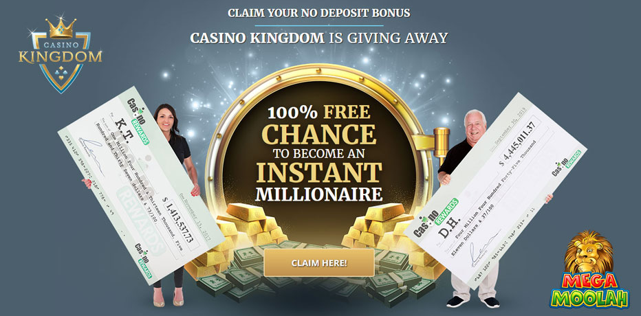 Casino Kingdom $1 Deposit Bonus - 40 Chances to become a Millionaire