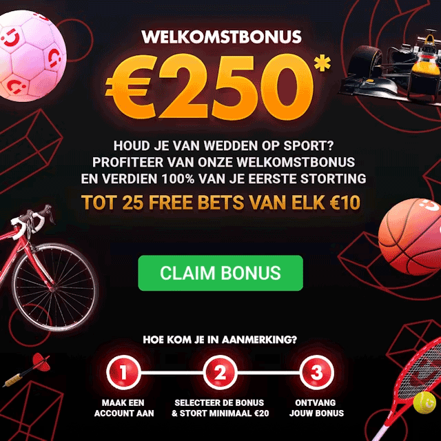 Sport welkomstbonus: Tot €250 aan Free Bets