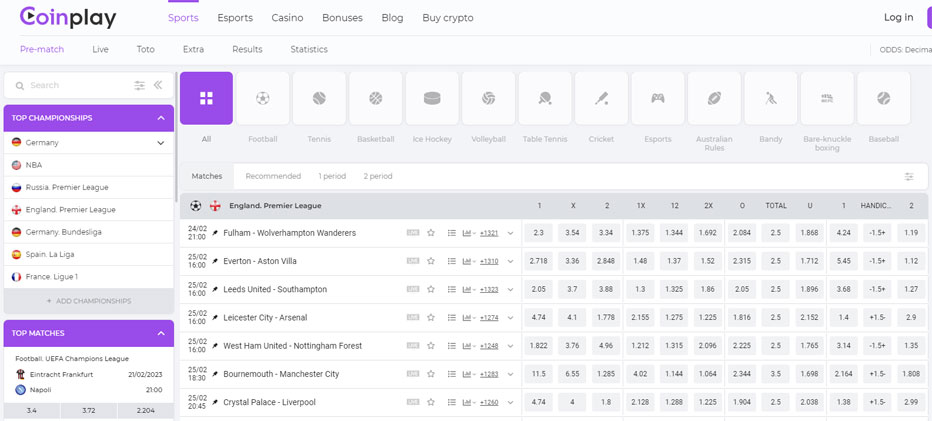 zakłady sportowe w coinplay