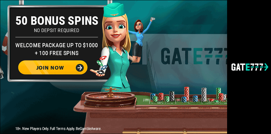 collect 50 free spins at Gate 777 Casino Canada no deposit needed