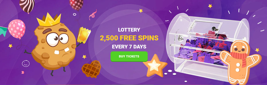 Cookie Casino Lottery – Win up to 100 free spins with every deposit