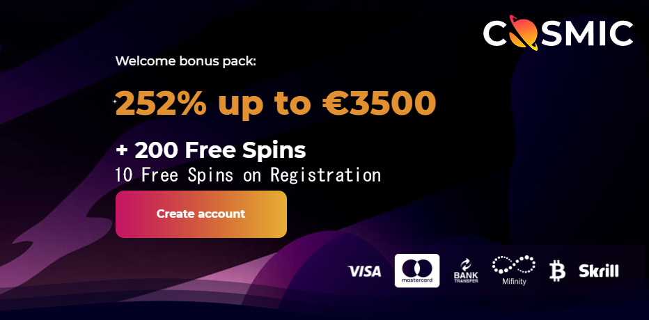 cosmicslot no deposit bonus free spins