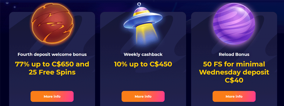 Cosmisslot Casino Weekly Deposit Bonuses