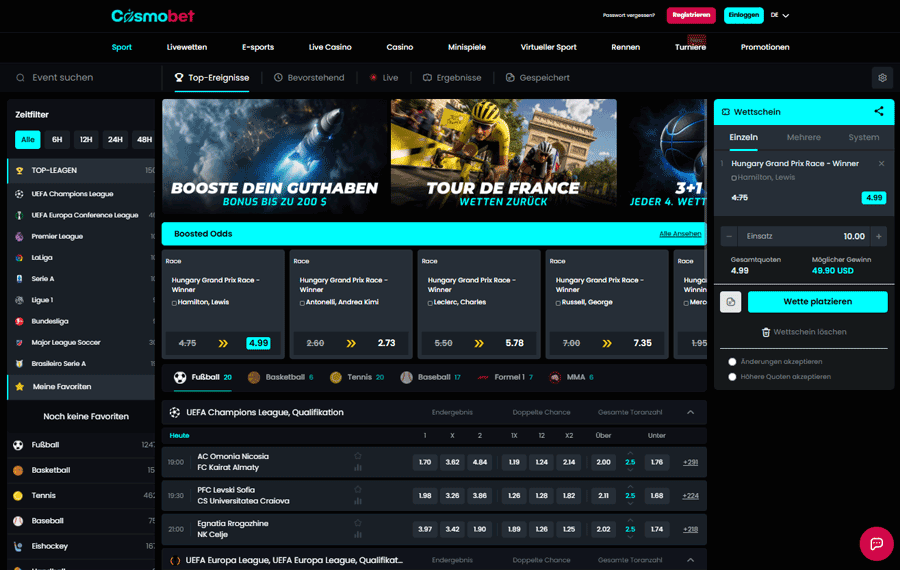 Das mobile Spielerlebnis bei Cosmobet