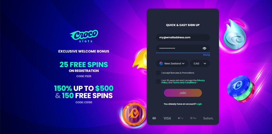 Crocoslots No Deposit Bonus – Claim 25 free spins on registration