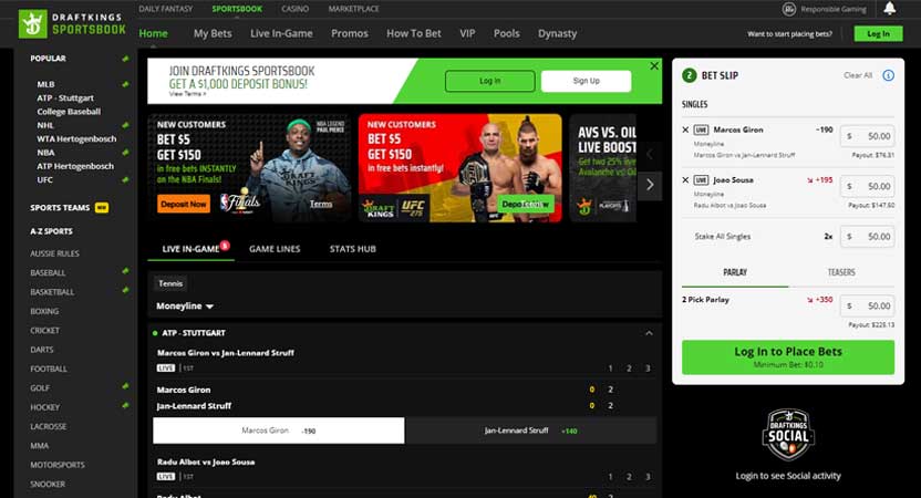 DraftKings Sportsbook NY Design