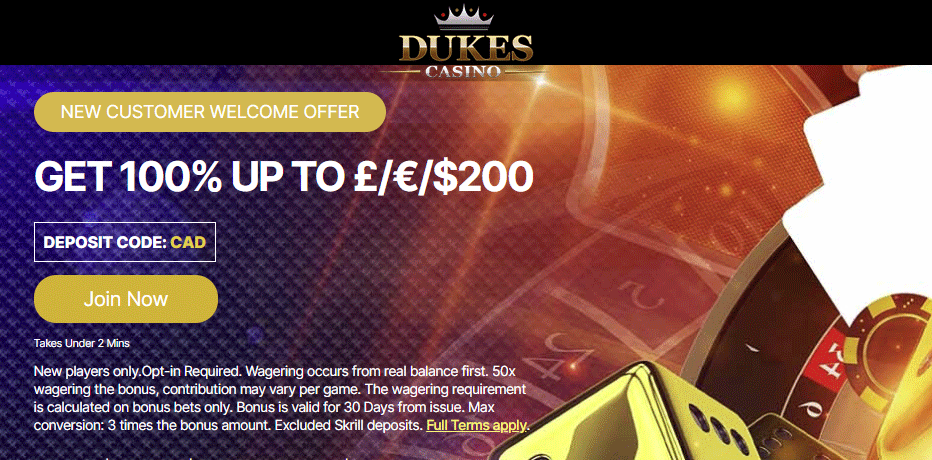 dukes casino uk bonus