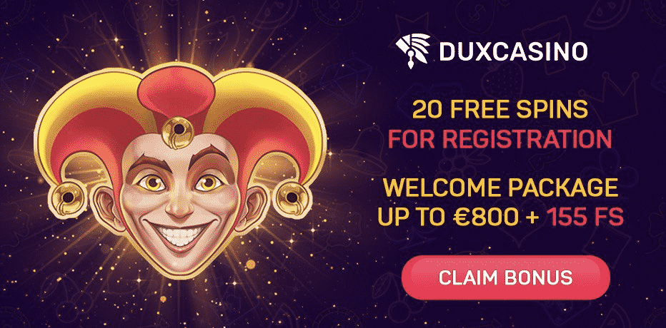 Dux Casino - 20 No Deposit Free Spins on Fire Joker