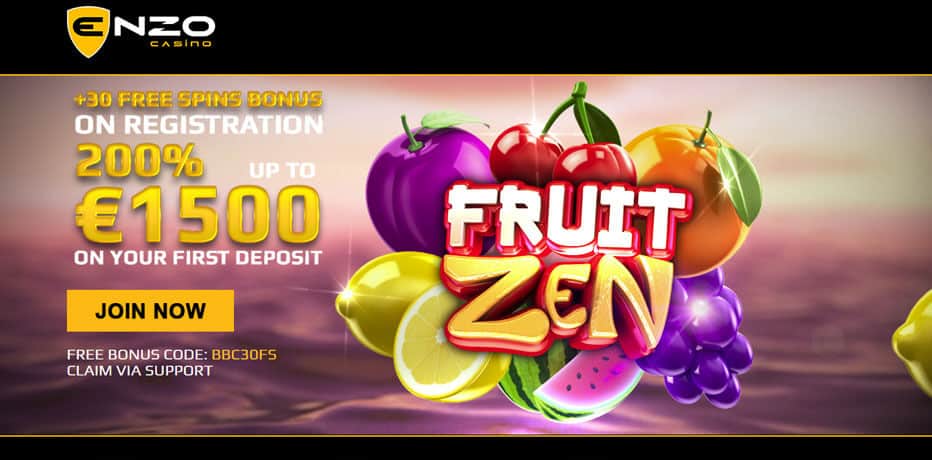 Use our 30 Free Spins Promo Code (BBC30FS) at Enzo Casino