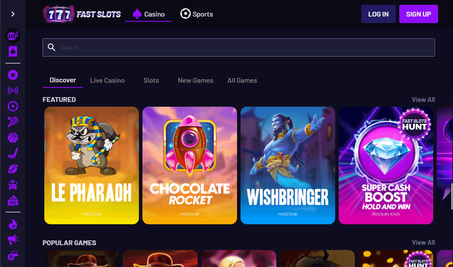 Fast Slots game portfolio - more than 4,000 games available Fast Slots game portfolio - more than 4,000 games available