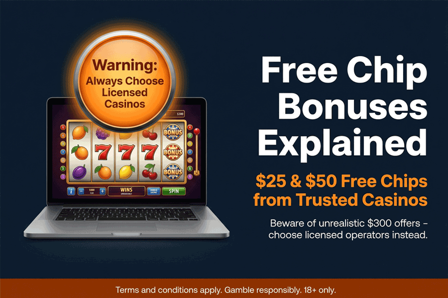 Are $300 free chip no deposit casinos legit?